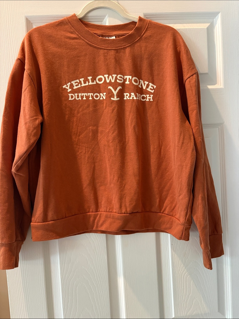 Yellowstone Dutton Ranch Women's Rust Orange Crewneck Sweatshirt